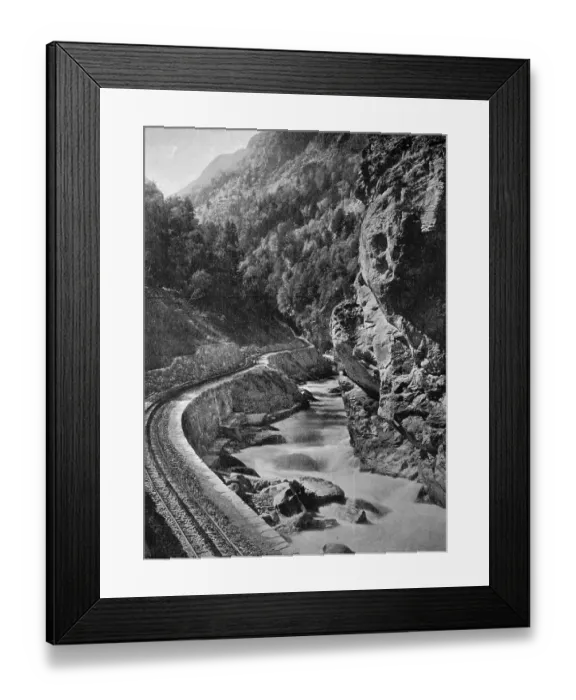 Framed Print : Early autotype of the gorges in the Bernese Oberland