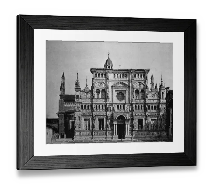 Framed Print : Early autotype of the Certosa di Pavia