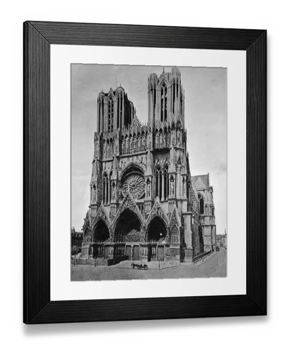 Framed Print : Early autotype of the Cathedral Notre-Dame de Reims