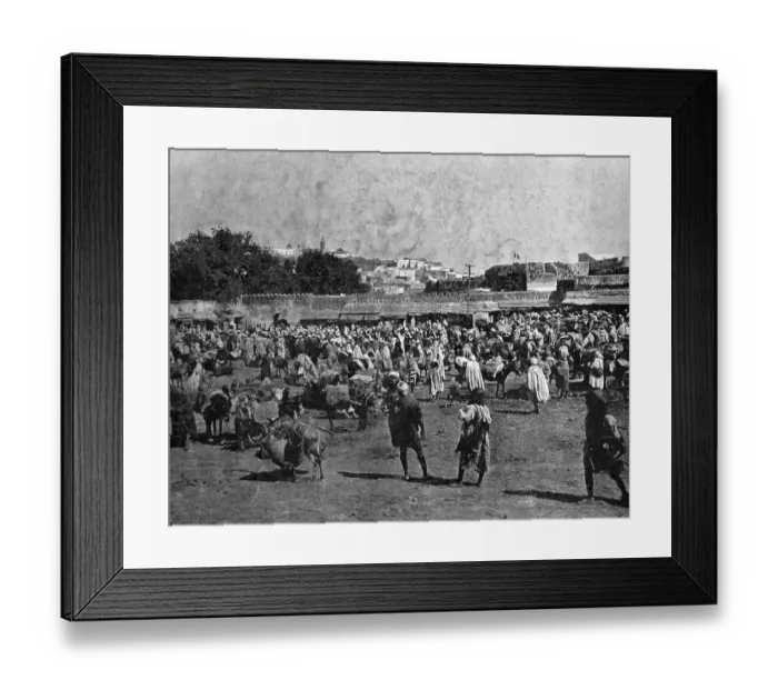 Framed Print : Early autotype of a market day in Tangier Framed Print : Early autotype of a market day in Tangier