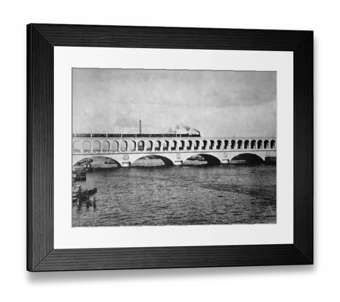 Framed Print : One of the first autotypes of the bridge of Viaduc d'Auteuil