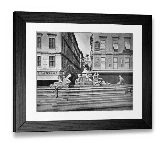 Framed Print : One of the first autotypes of the new Marktbrunnen Fountain