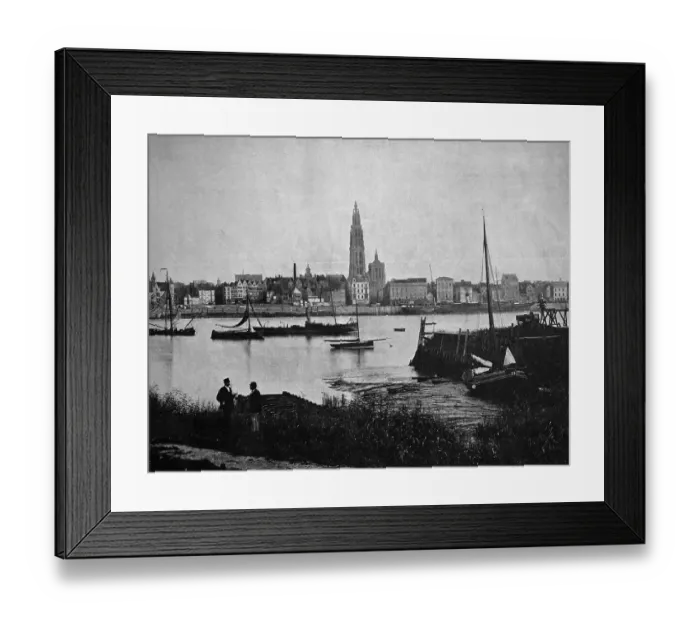Framed Print : Early autotype of Antwerp, Belgium Framed Print : Early autotype of Antwerp, Belgium