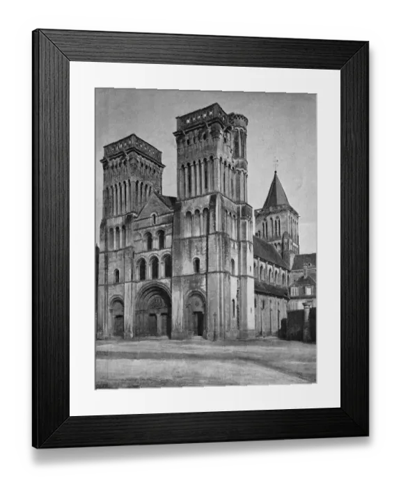 Framed Print : Early autotype of the Abbaye aux Dames abbey Framed Print : Early autotype of the Abbaye aux Dames abbey