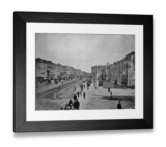 Framed Print : Early autotype of Nevsky Prospect avenue