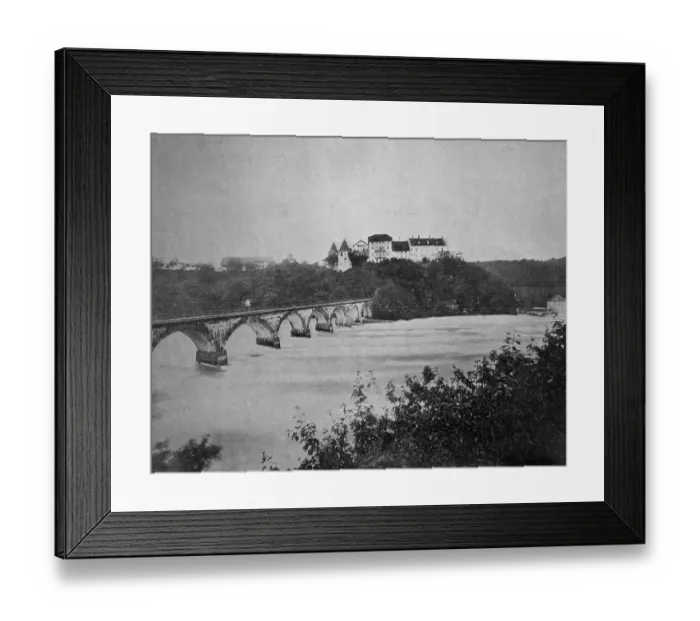 Framed Print : Early autotype of the Chateau de Laufen or Laufen Castle