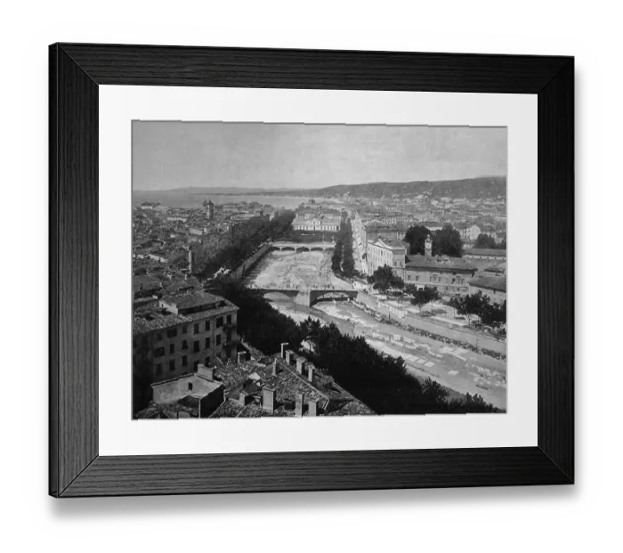 Framed Print : Early autotype of Nice, Provence-Alpes-Cote d'Azur