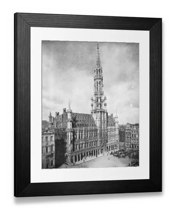 Framed Print : One of the first autotype photographs of the Brussels Town Hall Framed Print : One of the first autotype photographs of the Brussels Town Hall