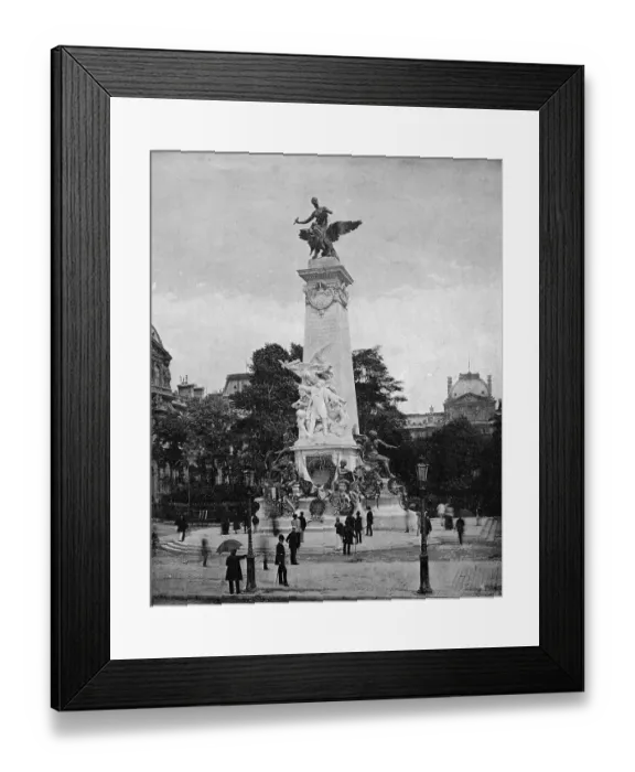 Framed Print : One of the first autotype photographs of Le Monument de Gambetta