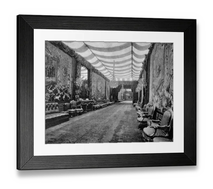 Framed Print : One of the first autotype photographs of La Grande Galerie des Fetes de L'Elysee