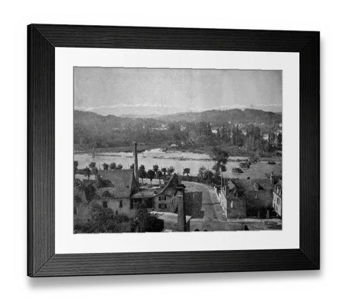 Framed Print : One of the first autotype photographs of the Pyrenees near Pau