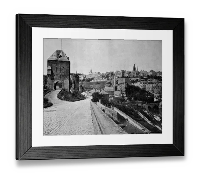 Framed Print : One of the first autotype photographs of the city of Luxembourg