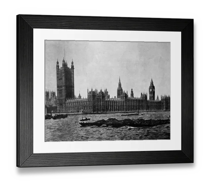 Framed Print : One of the first autotype photographs of Westminster in London