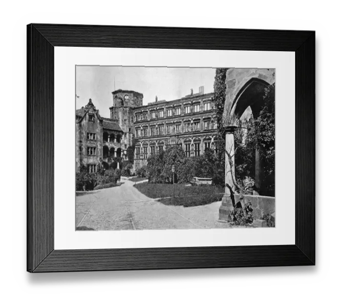 Framed Print : Early autotype of the Heidelberger Schloss castle