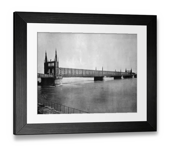 Framed Print : Early autotype of the railway bridge between Kehl Framed Print : Early autotype of the railway bridge between Kehl