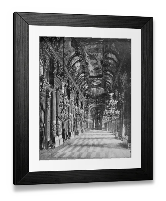 Framed Print : Early autotype of the foyer of the Paris Opera
