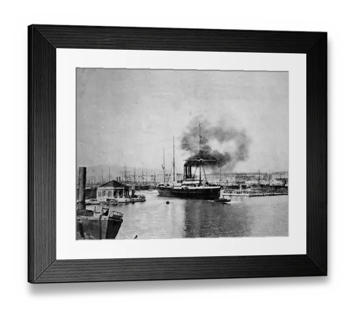 Framed Print : Autotype of the departure of the Du Pelerin ship from Marseille Framed Print : Autotype of the departure of the Du Pelerin ship from Marseille