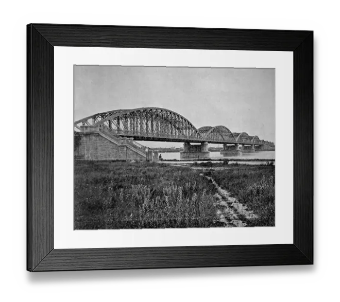 Framed Print : Early autotype, railway bridge over the Elbe river Framed Print : Early autotype, railway bridge over the Elbe river