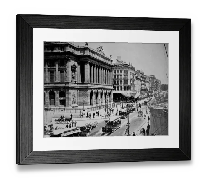 Framed Print : Early autotype, stock exchange of Marseille