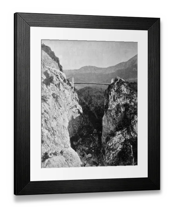 Framed Print : Early autotype of the Pont de l'Abime bridge at Aix-les-Bains