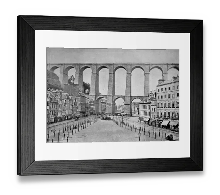 Framed Print : One of the first halftones, Morlaix viaduct