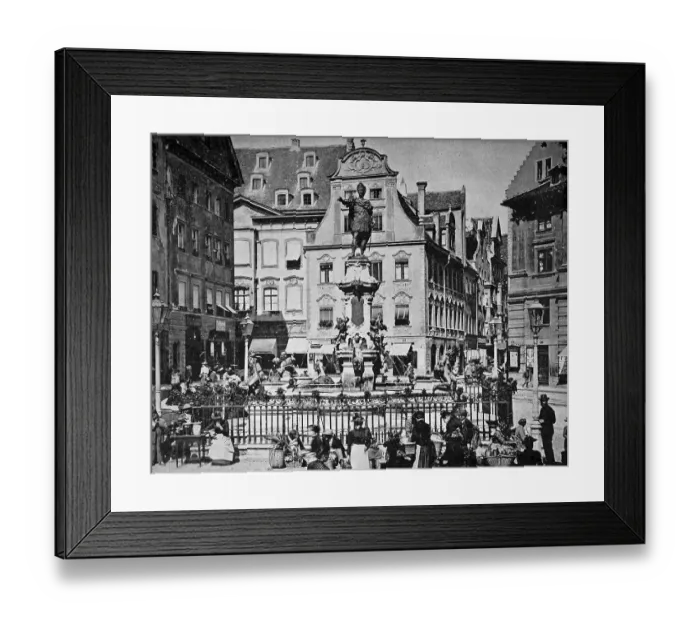 Framed Print : One of the first halftones, cityscape of Augsburg Framed Print : One of the first halftones, cityscape of Augsburg