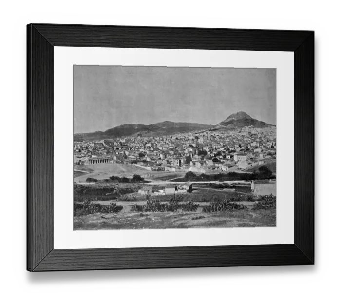 Framed Print : One of the first halftones, cityscape of Athens Framed Print : One of the first halftones, cityscape of Athens