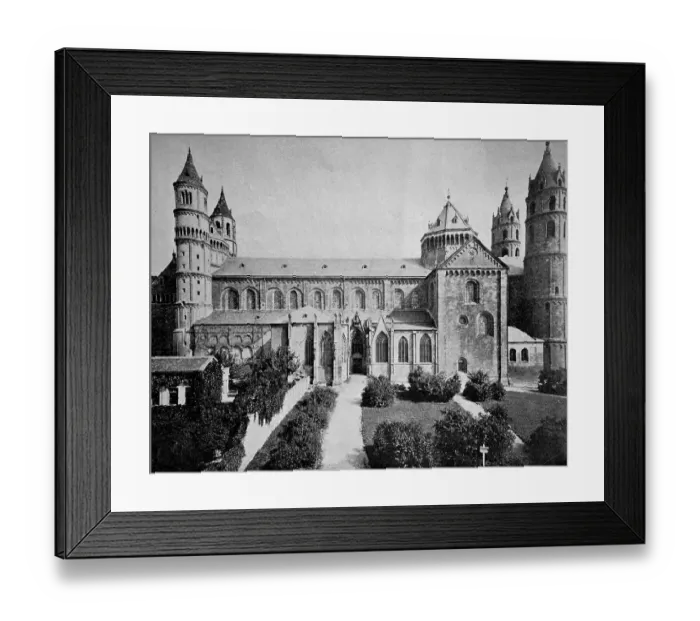 Framed Print : Early autotype of the Cathedral of Worms