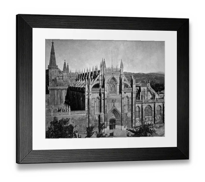 Framed Print : Early autotype of Mosteiro Santa Maria da Vitoria or Batalha Monastery Framed Print : Early autotype of Mosteiro Santa Maria da Vitoria or Batalha Monastery