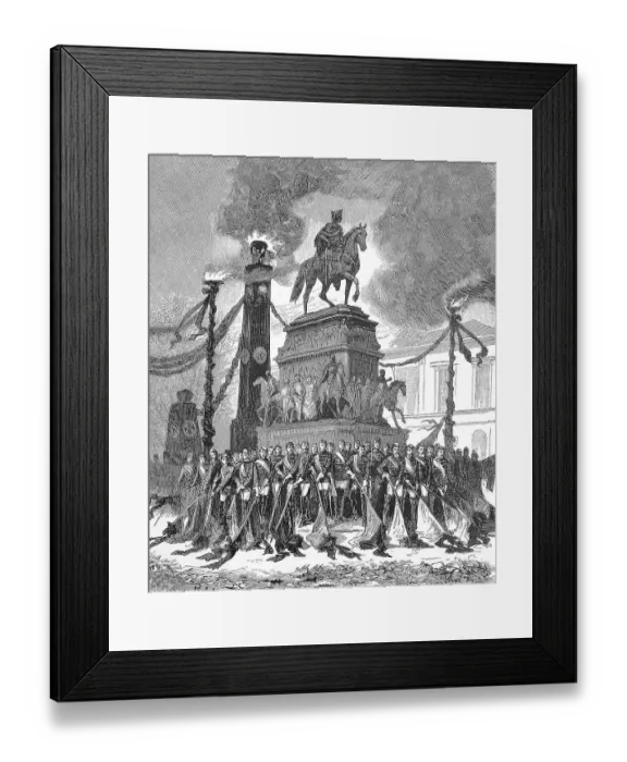 Framed Print : Group of Student Deputation at the Monument to Frederick the Great in Berlin Framed Print : Group of Student Deputation at the Monument to Frederick the Great in Berlin
