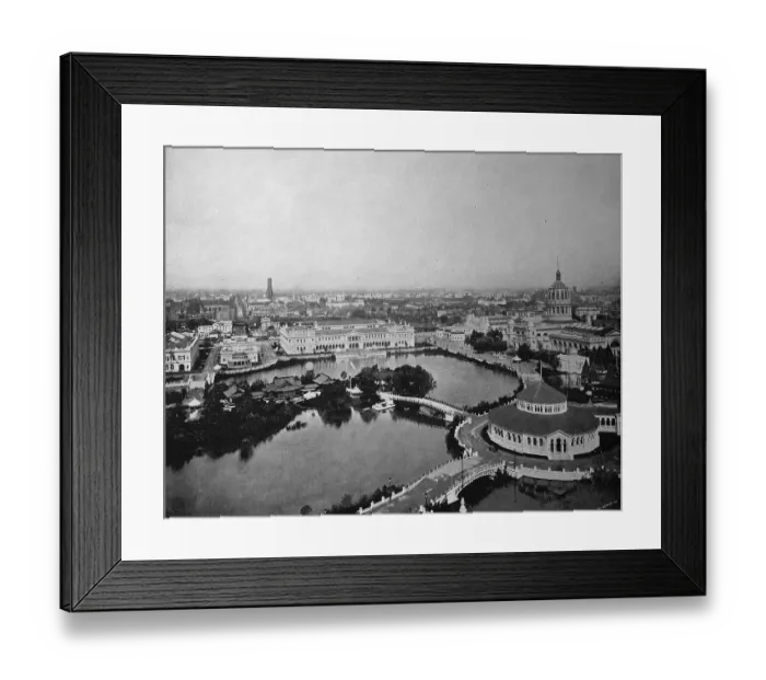 Framed Print : View from the tower of the government building to the buildings at the territory of the World Exposition 1893
