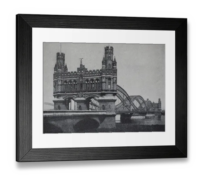 Framed Print : Railway bridge over the river Elbe near Hamburg