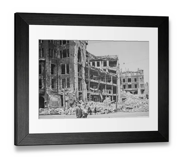 Framed Print : Postplatz burnt-out post office