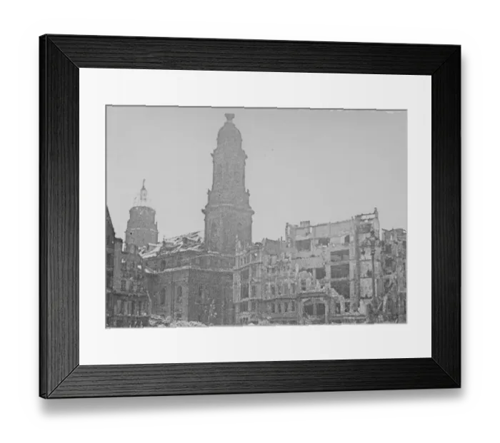 Framed Print : Buildings destroyed after the bombing raids on the Altmarkt
