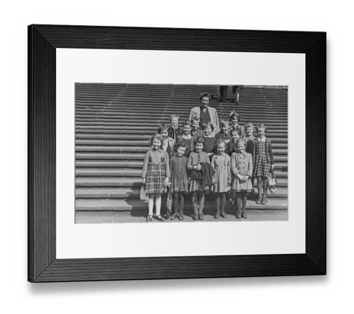 Framed Print : School trip to Leipzig Markleeberg for the Horticultural Exhibition 1953