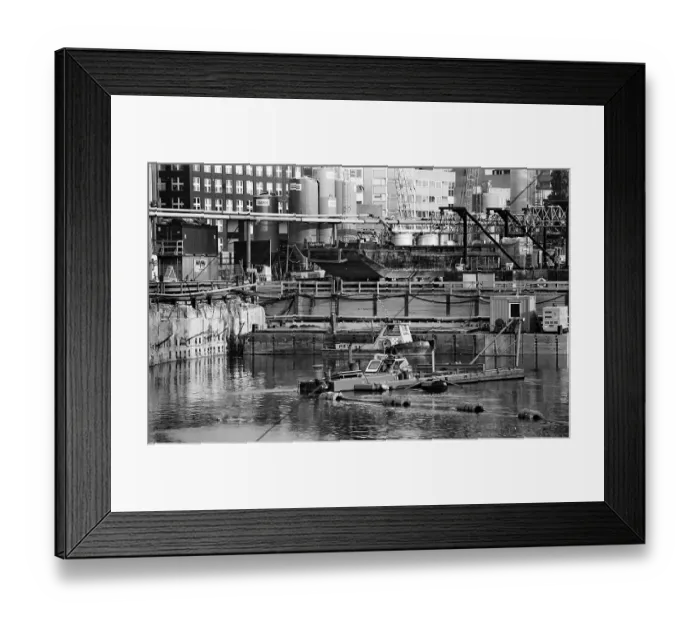 Framed Print : Large construction site in March 1996