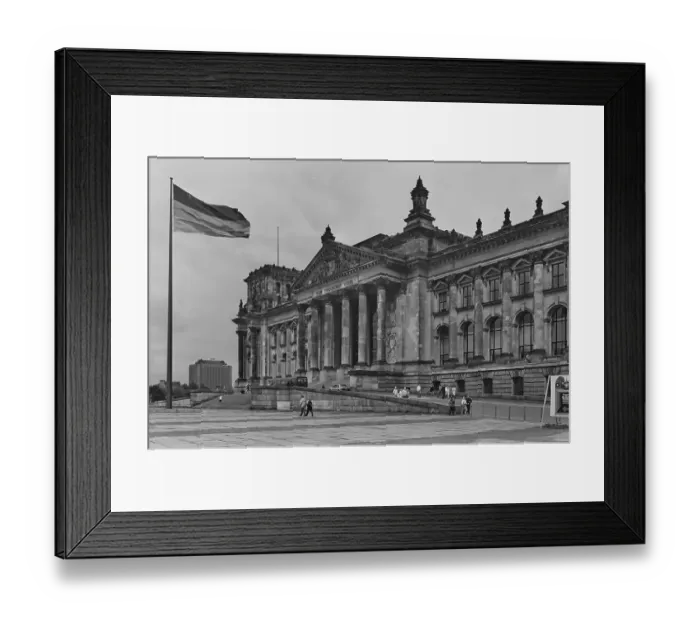 Framed Print : Reichstag building and German flag in May 1991 Framed Print : Reichstag building and German flag in May 1991