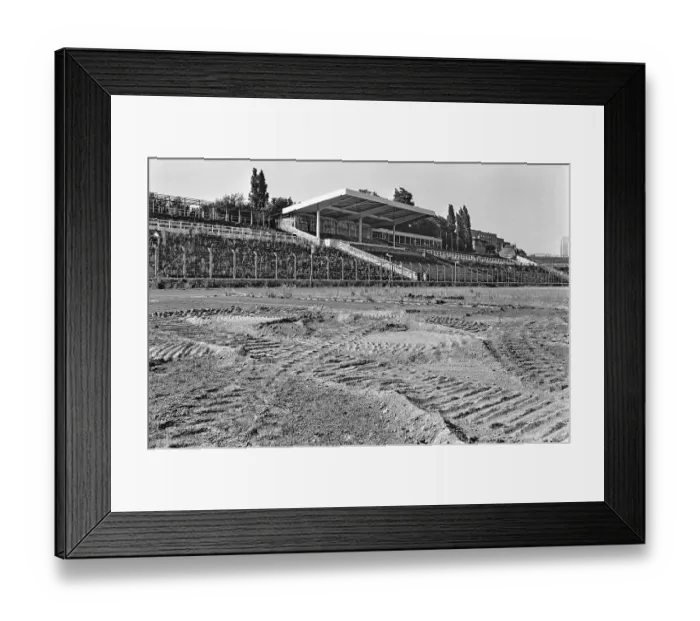 Framed Print : Demolition work has begun at the Weltjugend stadium