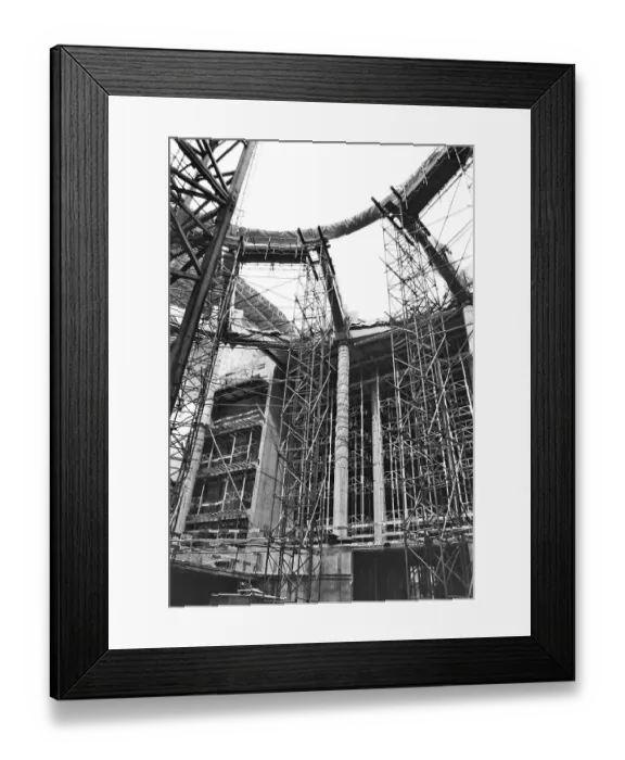 Framed Print : Construction site of the Reichstag building in January 1997 inside