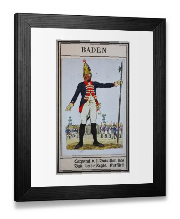 Framed Print : German Uniforms of the 19th century