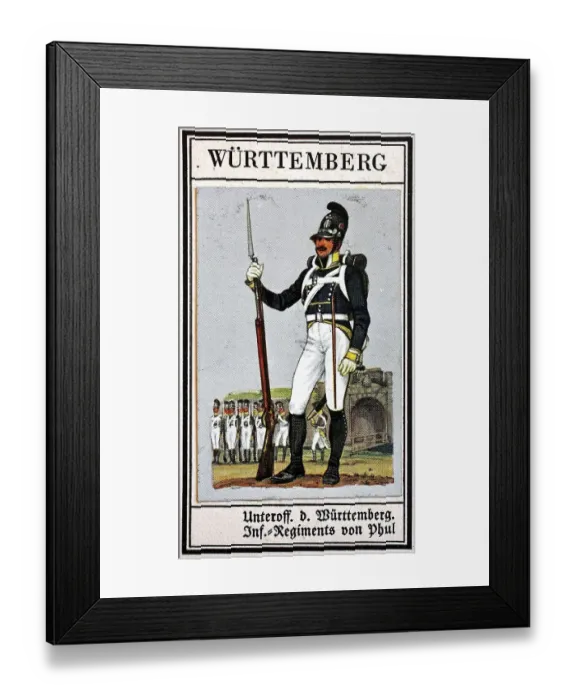 Framed Print : German Uniforms of the 19th century