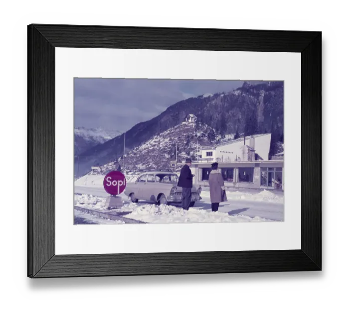 Framed Print : The Rofan cable car built in 1959 in Maurach am Achensee