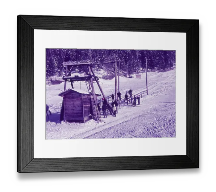 Framed Print : The first ski lift in Achenkirch (today Christlum)