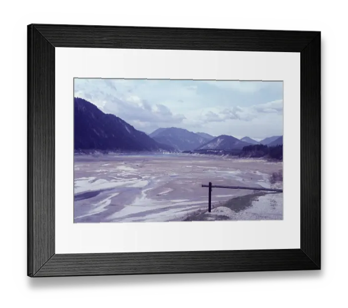 Framed Print : Empty reservoir near Fall, Sylvensteinsee