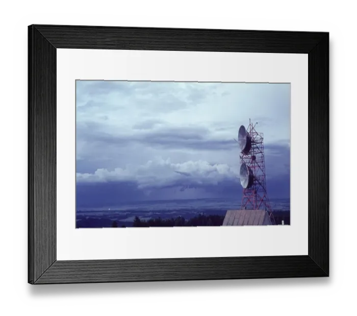 Framed Print : American transmitter on Hohenpeissenberg On the left in the valley