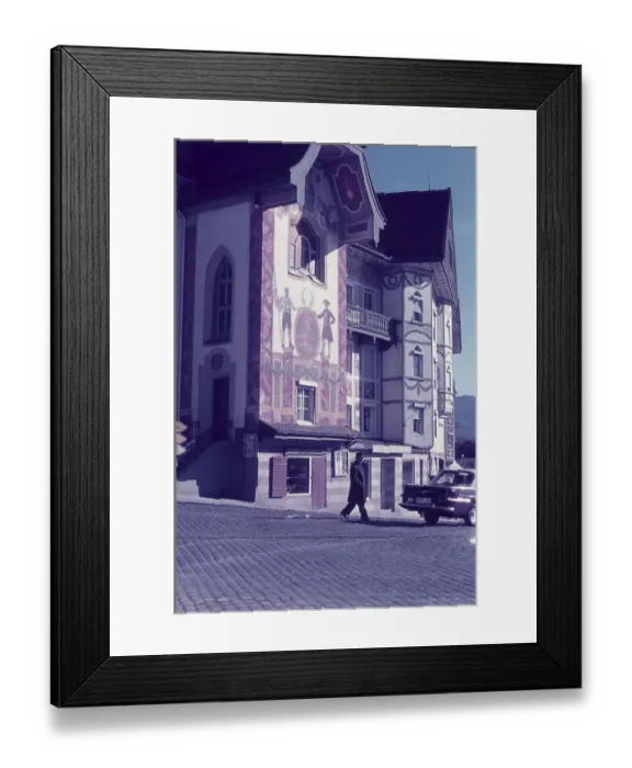Framed Print : Facade at the Isarkai in Bad Toelz