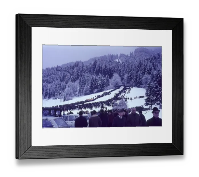 Framed Print : Finish slope of the traditional Gaissacher Schnablerrennen