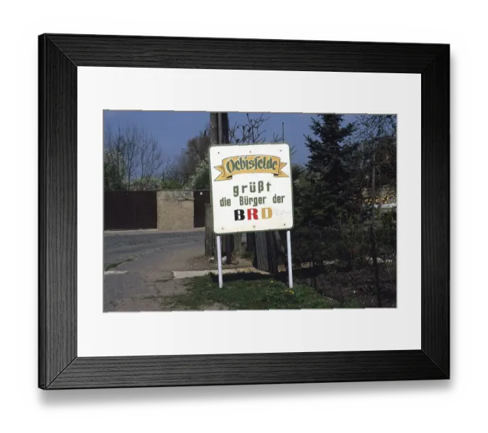 Framed Print : GDR in April 1990, 5 months after the fall of the wall just behind the former border Framed Print : GDR in April 1990, 5 months after the fall of the wall just behind the former border
