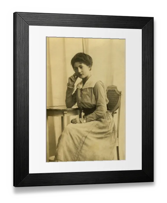 Framed Print : The thoughtful one, the photograph was taken around 1925