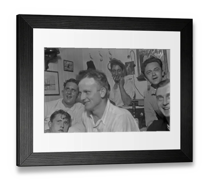 Framed Print : Sailors celebrate on board a cargo ship